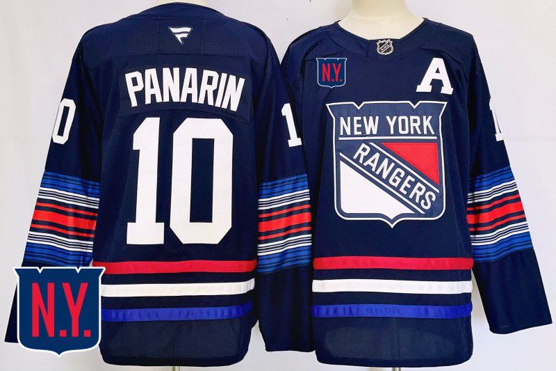 Men New York Rangers 10 Panarin Blue Fanatics 2025 NHL Jersey style 1